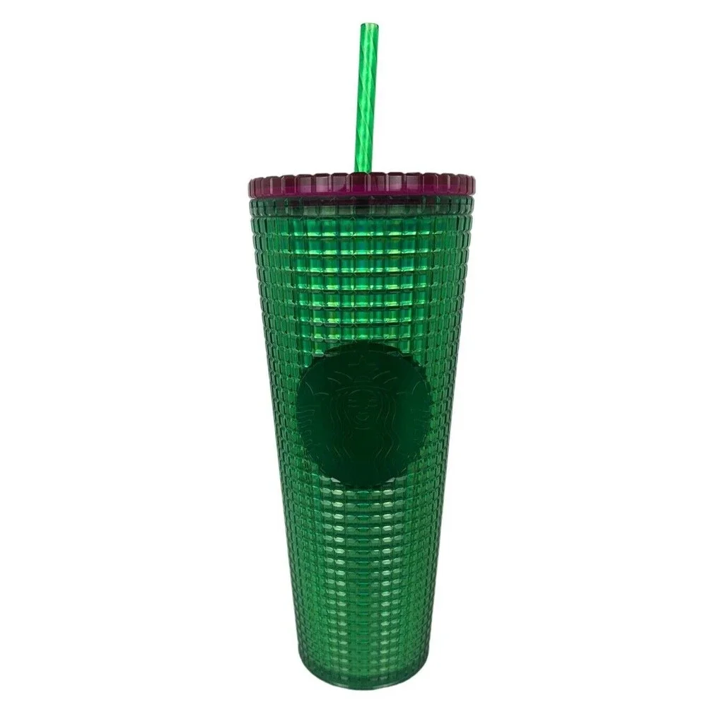 Starbucks 24 oz Green Acrylic Venti Grid Cup  NEW  Limited Edition 2022